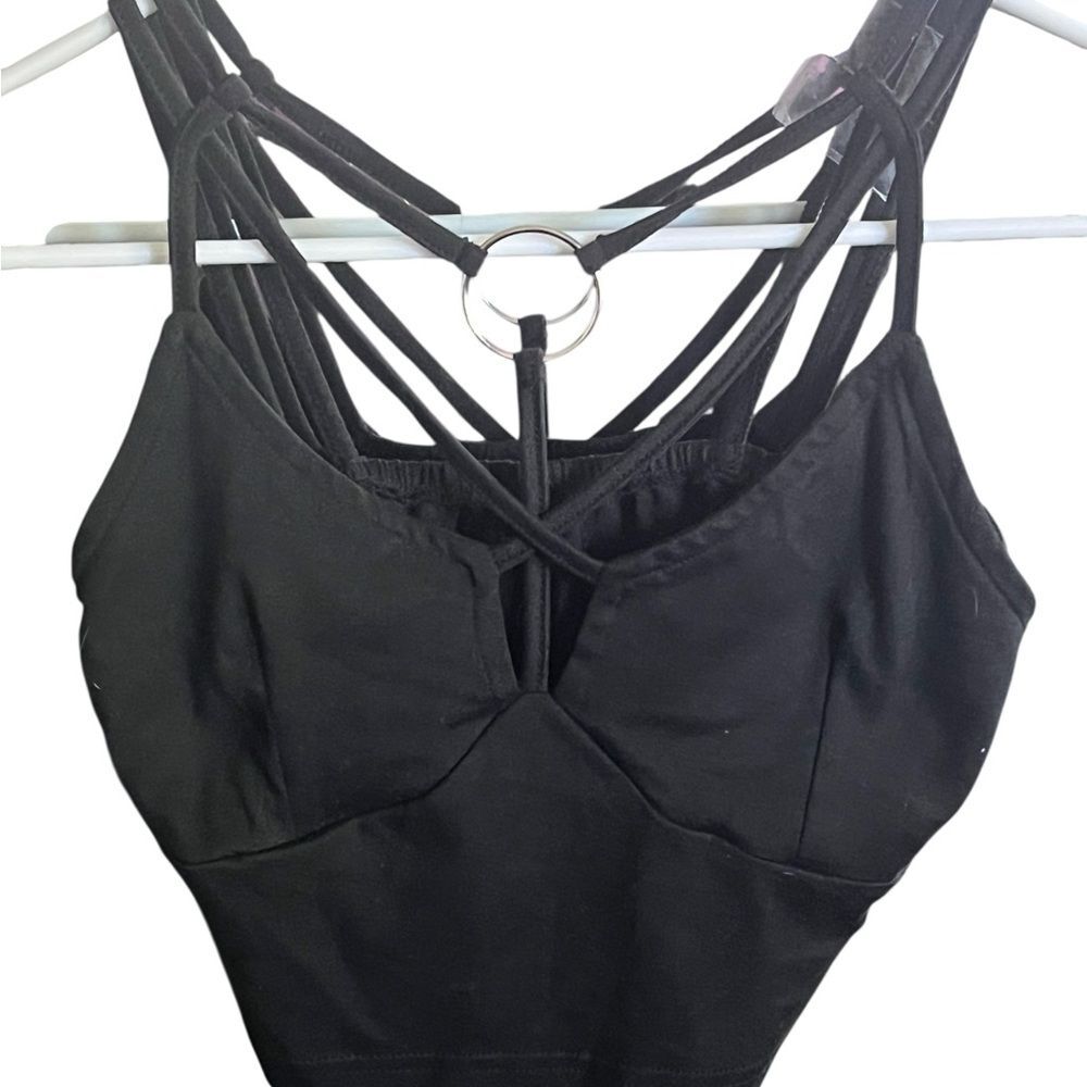 SHEIN Black Strappy Bra Top size small
